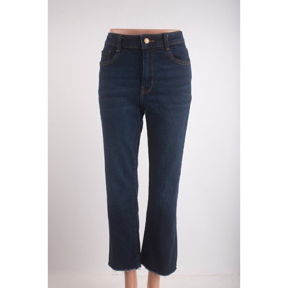 Zara Womans Jeans US 4 EUR 36 Dark Blue Denim Ankle straight cut 8228/222 NWOT